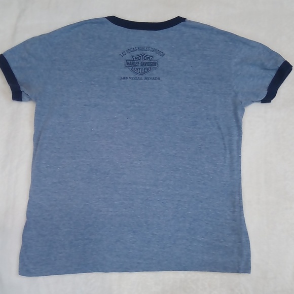 Harley Davidson Vintage Blue Las Vegas Top - Picture 5 of 6